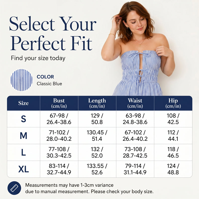 Women's Summer Bandeau Stripe Jumpsuit