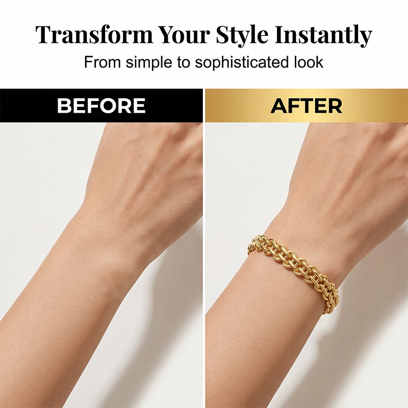 Elegant Gold Double-Layer Link Bracelet