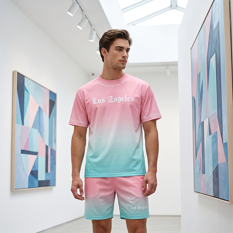 Casual bedrukte 2-delige zomerset voor heren
