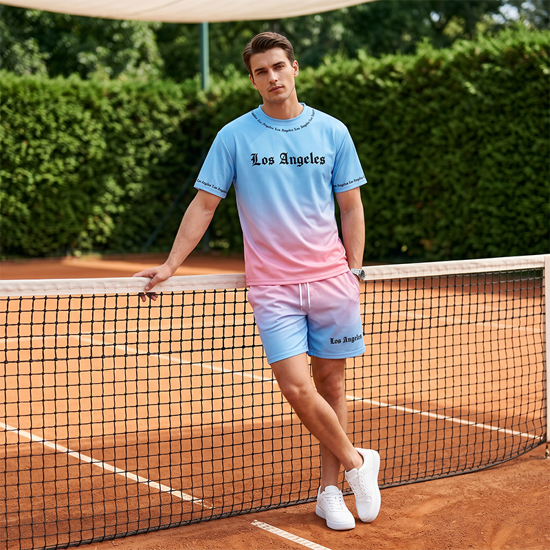 Casual bedrukte 2-delige zomerset voor heren
