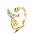 Bague initiale scintillante réglable pour femme