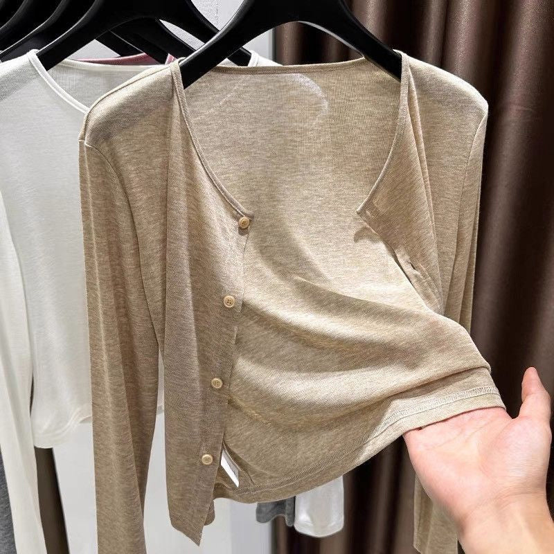 Women Thin Cropped Cardigan Button Front Summer Shawl for Slip Dress