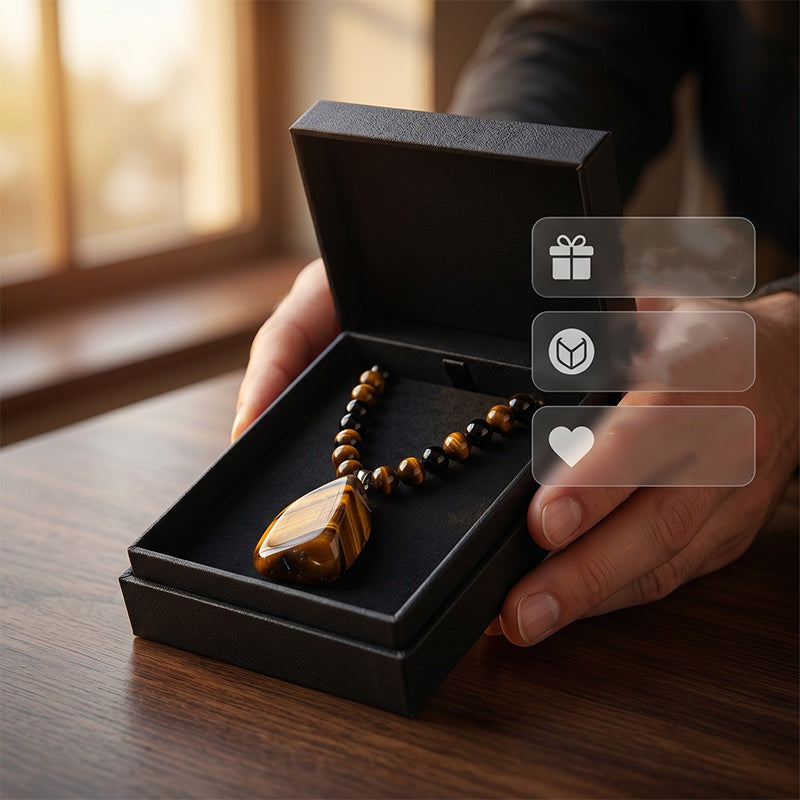 Kralenketting met tijgeroog voor heren