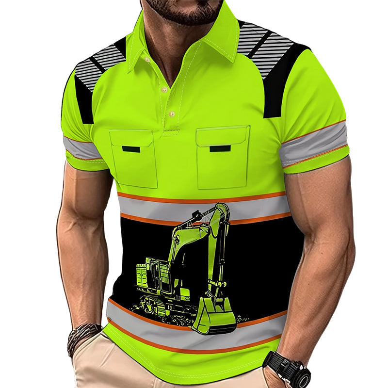T-shirt con grafica di escavatore ¨C Resistente