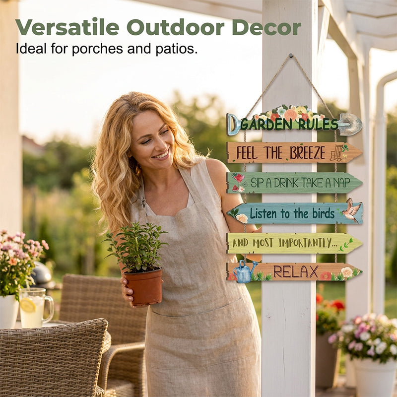 Plaque décorative murale suspendue en bois rustique pour le jardin