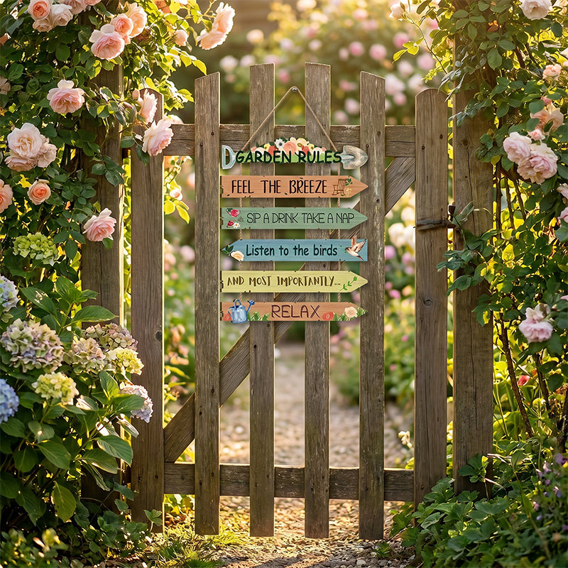 Plaque décorative murale suspendue en bois rustique pour le jardin