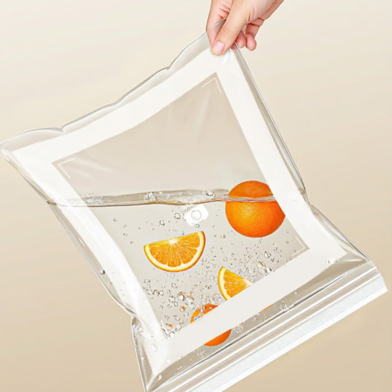 Bolsas transparentes reforzadas de doble sellado, aptas para alimentos