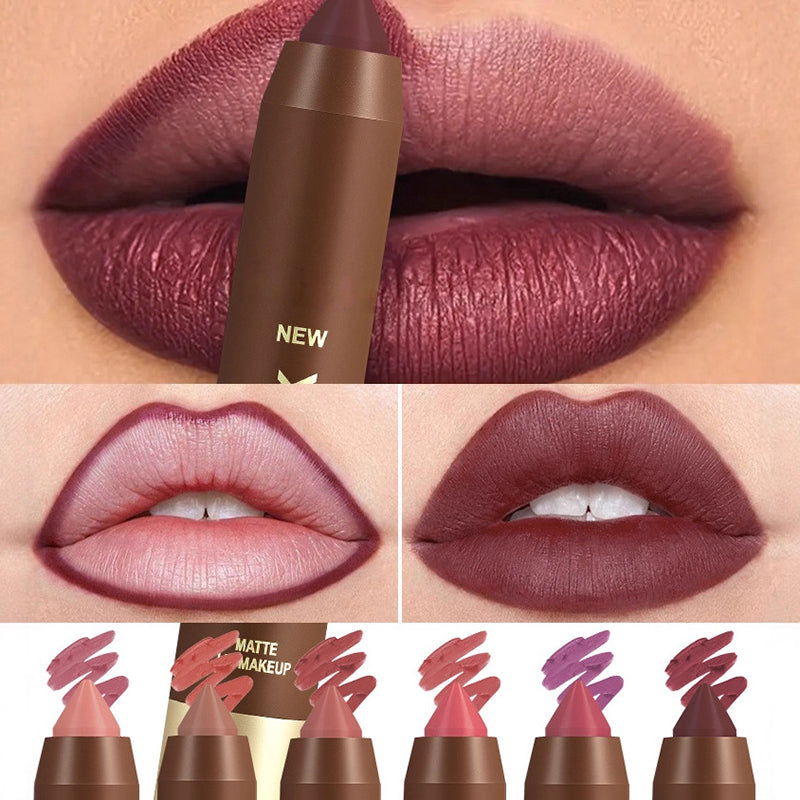 Matita labbra opaca a lunga durata gratuita da donna | 2-in-1: matita contorno e rossetto | idratante e non secca