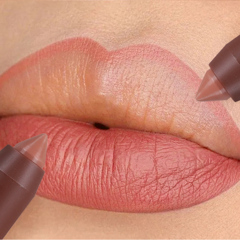 Matita labbra opaca a lunga durata gratuita da donna | 2-in-1: matita contorno e rossetto | idratante e non secca