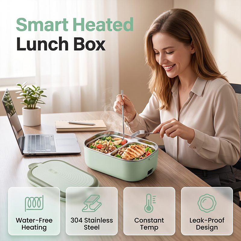 Boîte-repas chauffante électrique portable, réchauffe-aliments sans eau