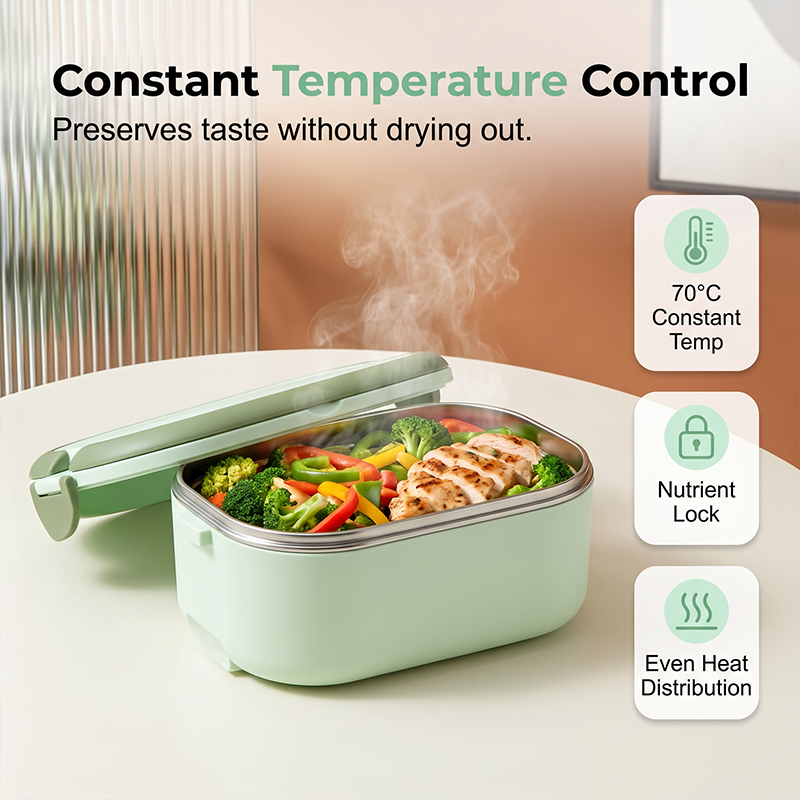 Boîte-repas chauffante électrique portable, réchauffe-aliments sans eau