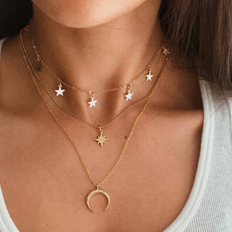 Elegante meerlaagse ketting met verfijnde hanger