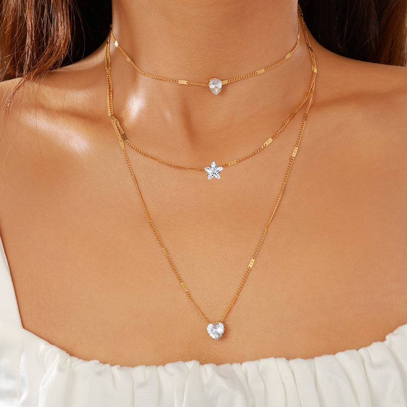 Elegante meerlaagse ketting met verfijnde hanger