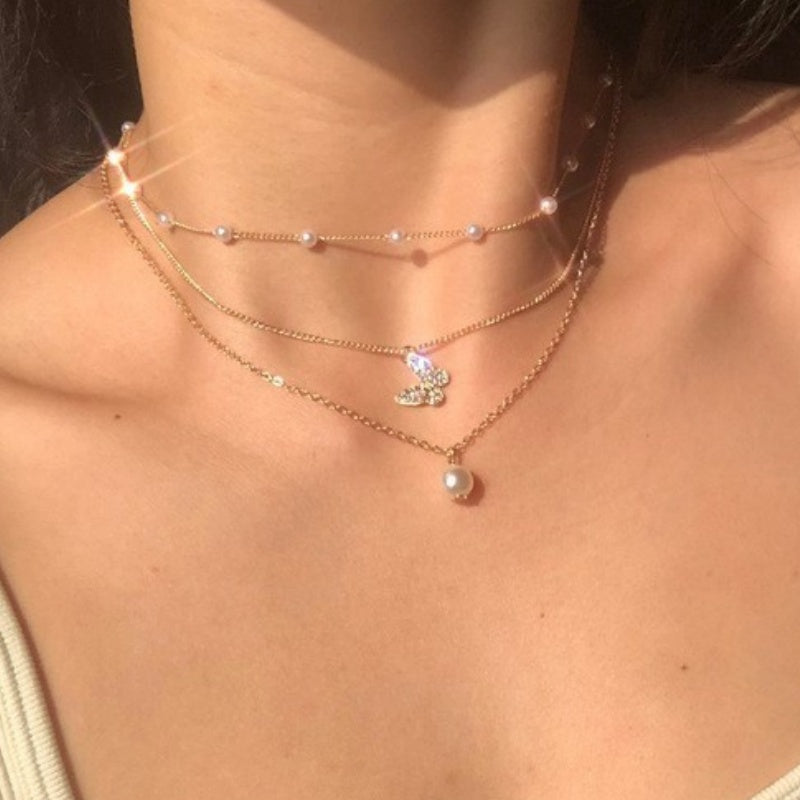 Elegante meerlaagse ketting met verfijnde hanger