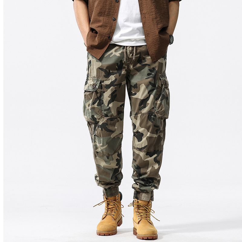 Men's Camouflage Cuffed Casual Cargo Pants