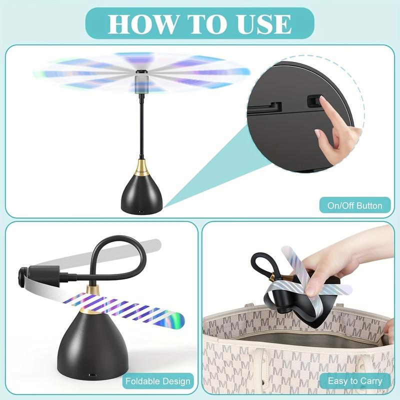 Ventilateur anti-mouches intelligent - alimenté par USB ou batterie, silencieux et portable - une zone sans insectes partout