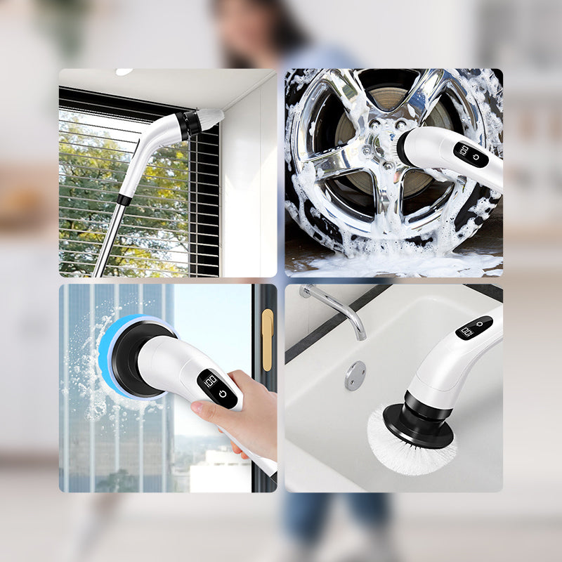 Set di spazzole elettriche per la pulizia domestica 8-in-1