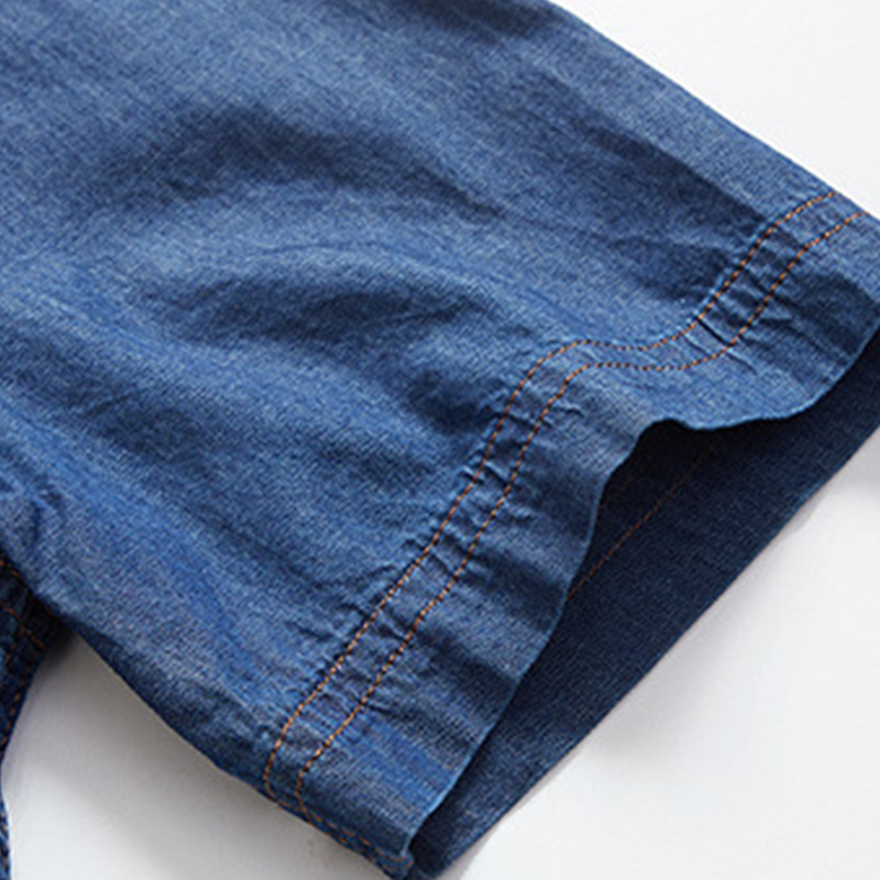 En productos seleccionados: camisa vaquera informal de manga corta para hombre