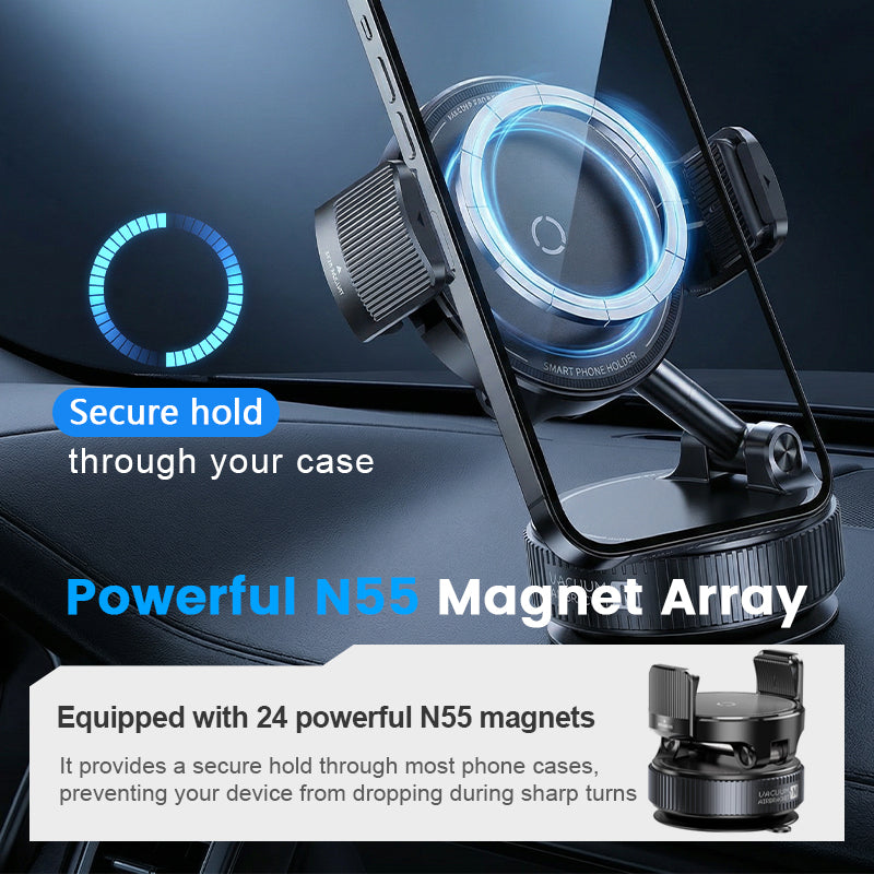 Support magnétique réglable pour voiture avec base à ventouse