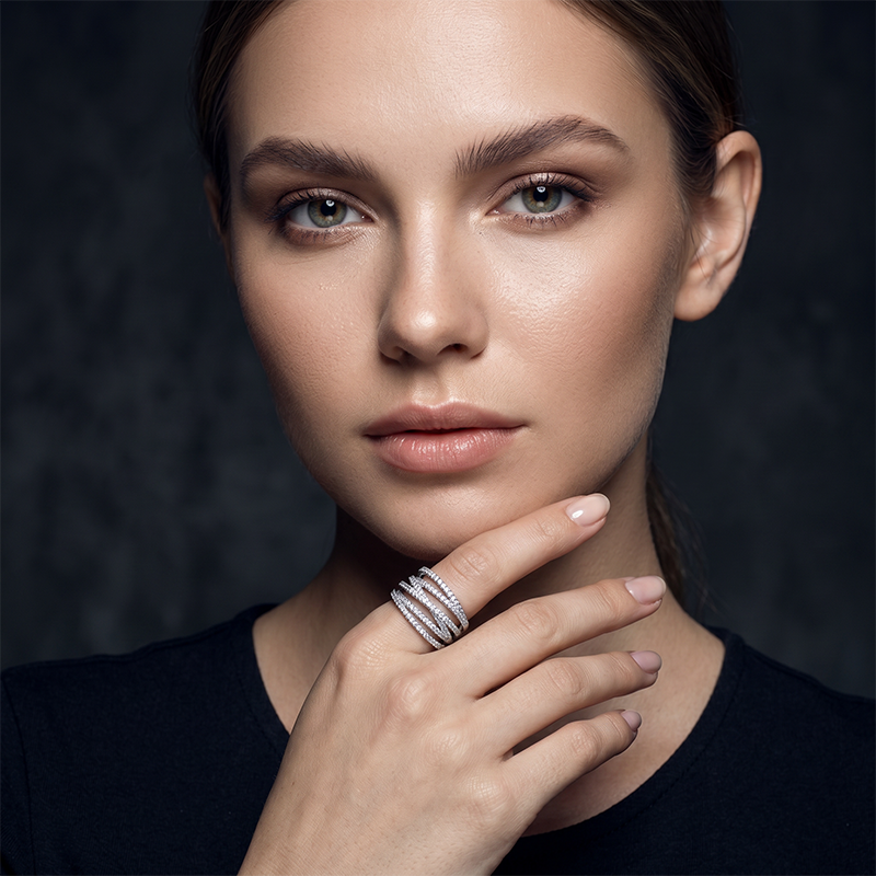 Gratis verstelbare ring met meerdere banden en kruisdesign ¨C modieuze sieraden