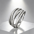 Gratis verstelbare ring met meerdere banden en kruisdesign ¨C modieuze sieraden