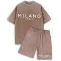 Casual T-shirt- en shortset voor heren