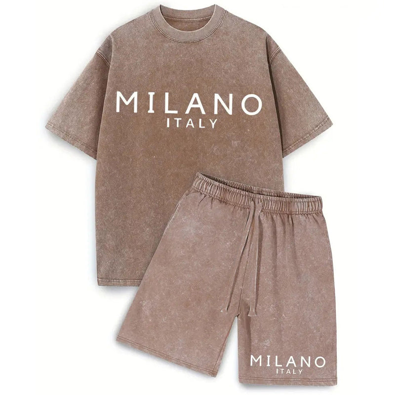 Casual T-shirt- en shortset voor heren
