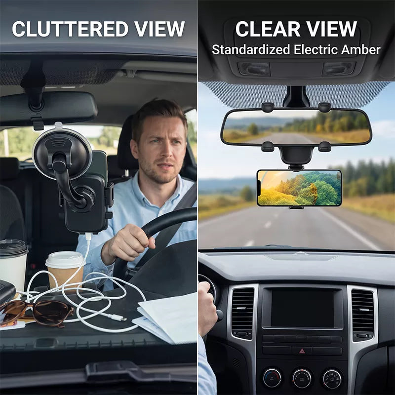 Telefoonhouder voor de achteruitkijkspiegel van de auto