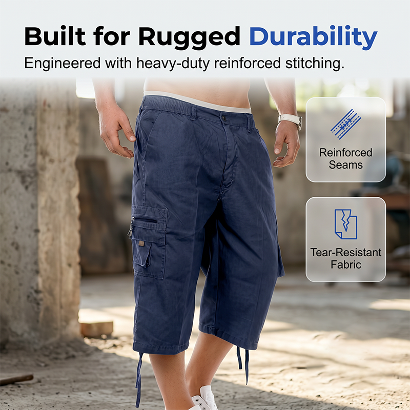 Pantalones capri para hombre con múltiples bolsillos