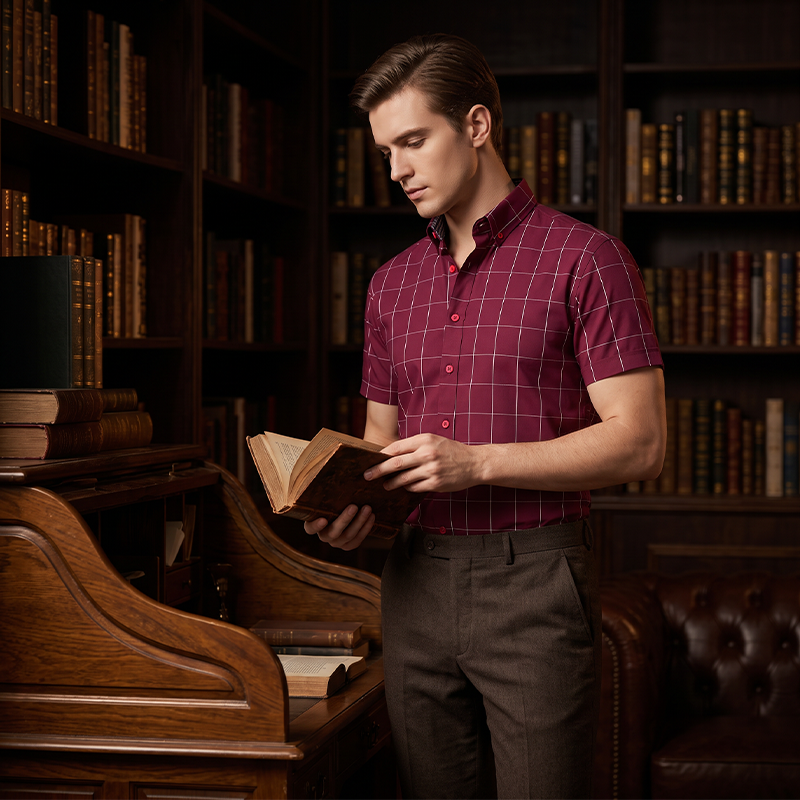 Nouveauté très appréciée - chemise décontractée à carreaux à manches courtes pour homme