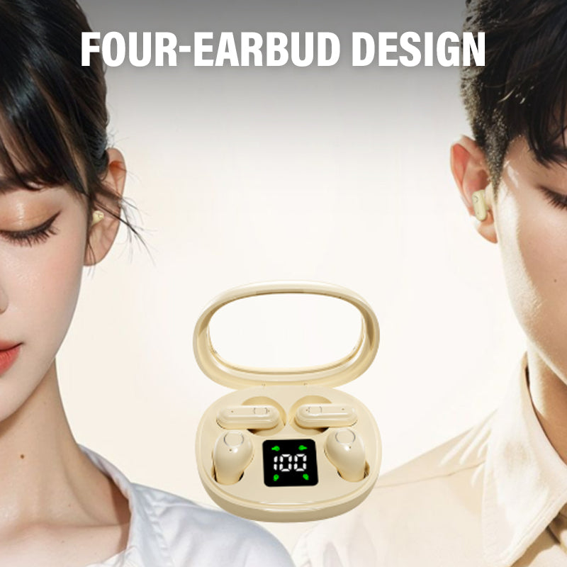 Auricolari Bluetooth wireless a doppia coppia con custodia di ricarica a LED