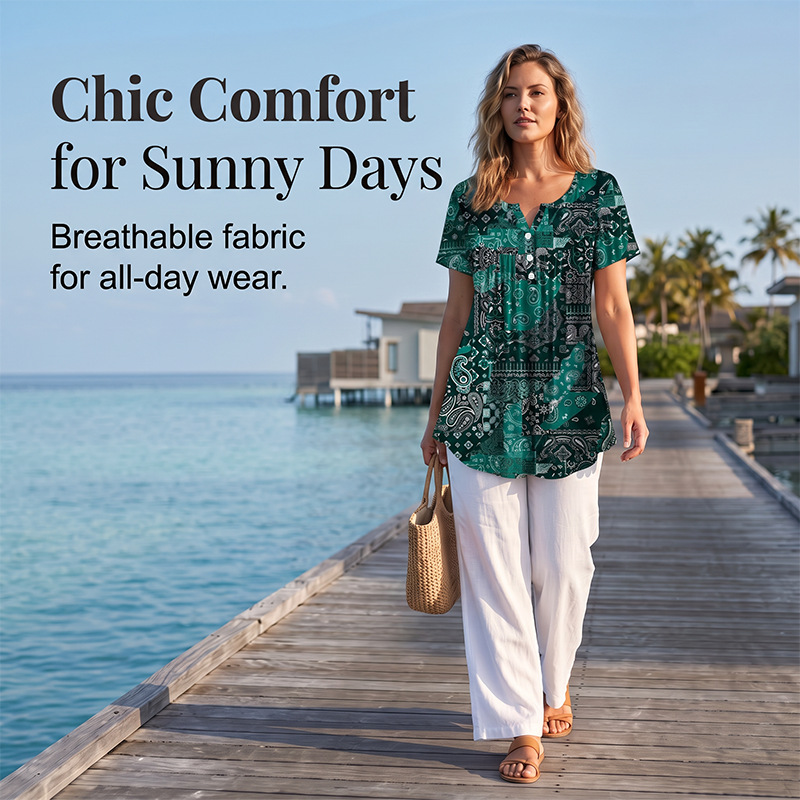 Women's Casual V-Neck Top