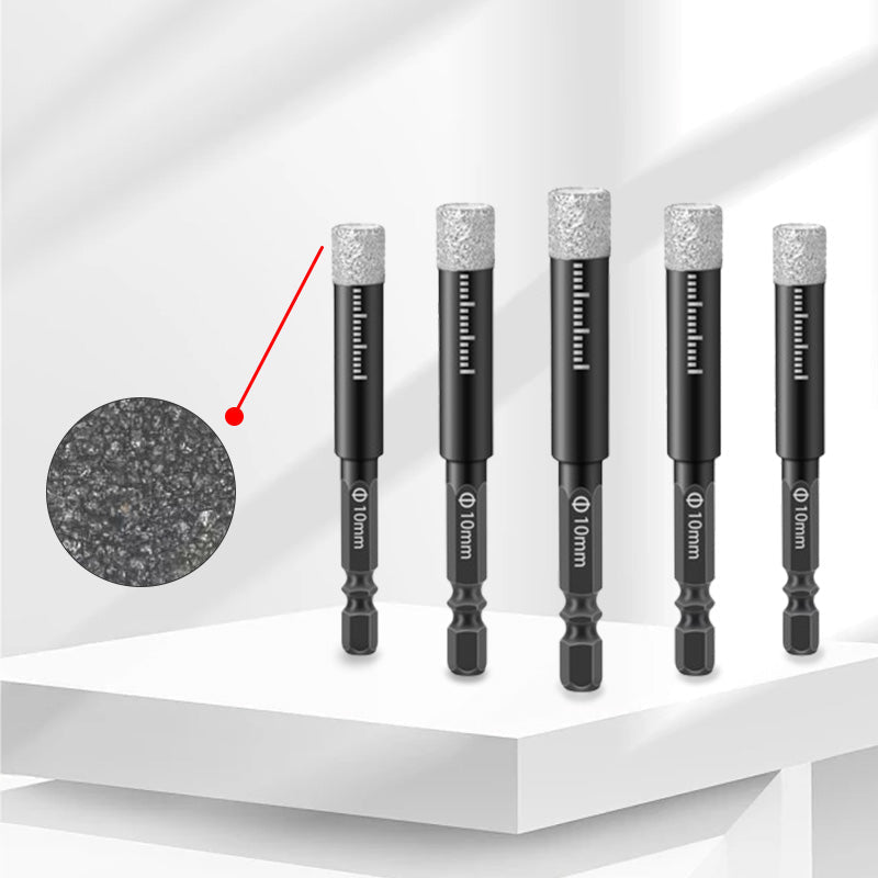 Set di punte diamantate per trapano NOW - Misure da 5-16 mm, gambo esagonale, uso a secco/a umido - Fori lisci e precisi