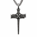 Collar de hombre con colgante de cruz y clavo de estilo vintage