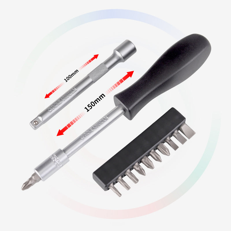 Kit di chiavi a bussola con cricchetto Core da 29 pezzi - acciaio al cromo-vanadio, 11 bussole e 10 inserti. Perfetto per riparazioni auto e fai da te