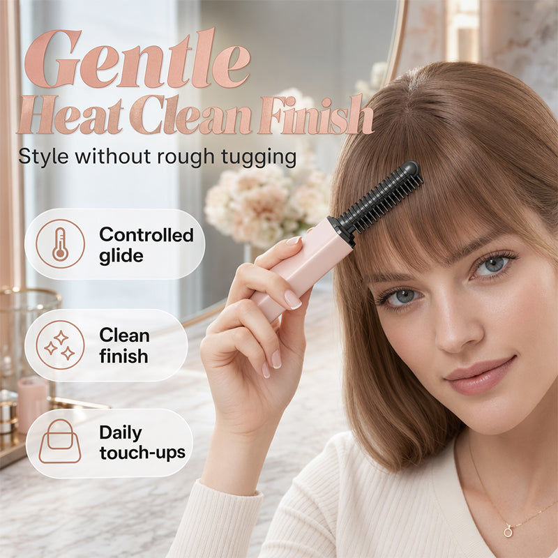 Mini moldeador de cabello inalámbrico portátil con peine - Más volumen y un look naturalmente abundante