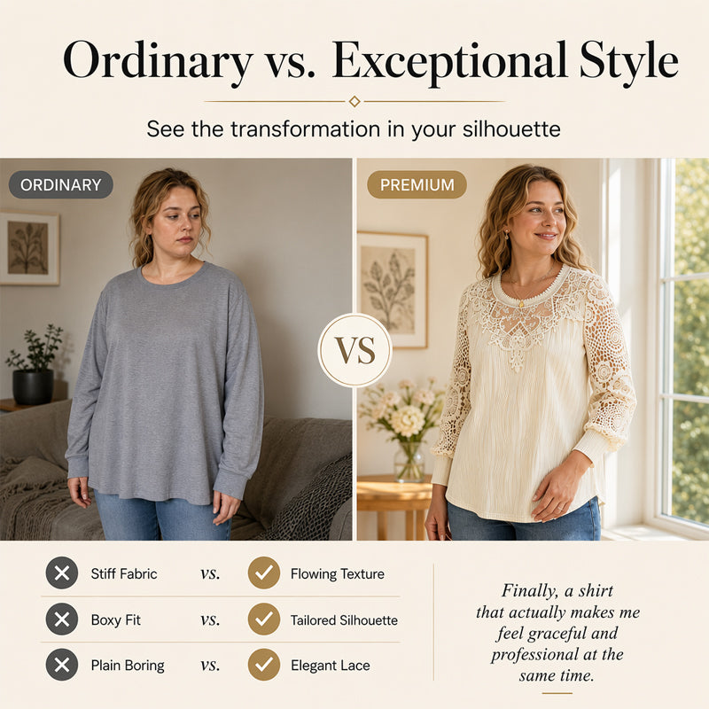 Top elegante da donna con inserti in pizzo ¨C dettagli femminili e stile quotidiano senza sforzo
