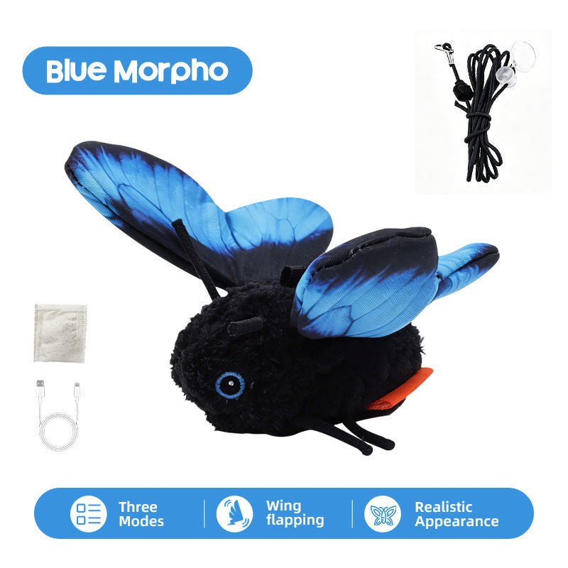 Juguete para gatos con mariposa que aletea automáticamente y detección inteligente, juguete eléctrico interactivo para mascotas