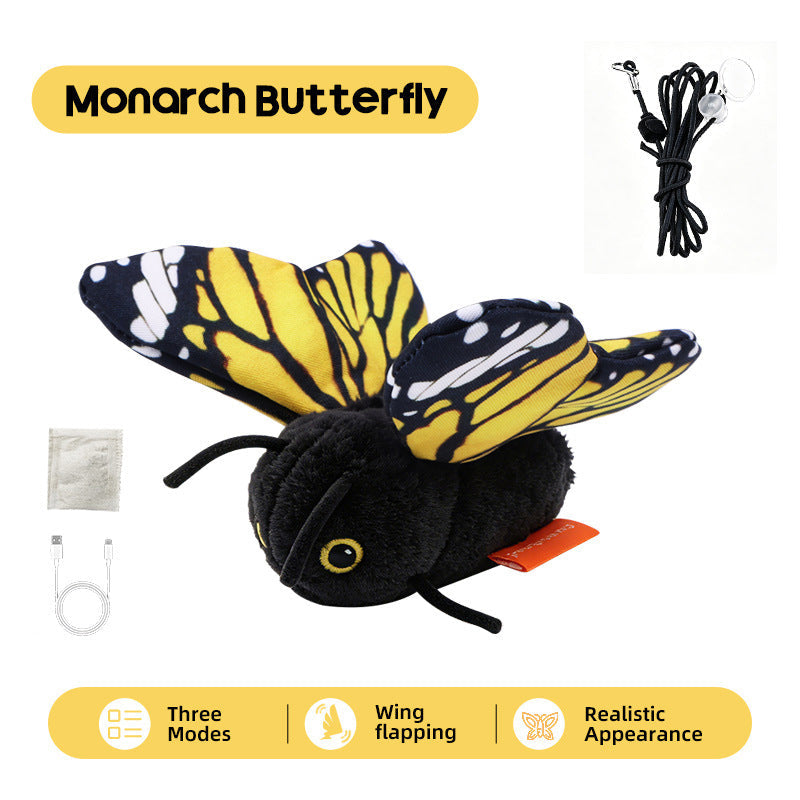 Juguete para gatos con mariposa que aletea automáticamente y detección inteligente, juguete eléctrico interactivo para mascotas