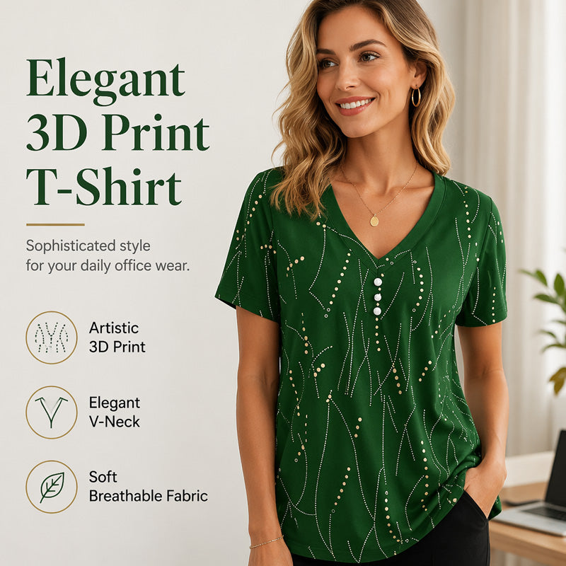 Top elegante da donna con stampa e scollo a V
