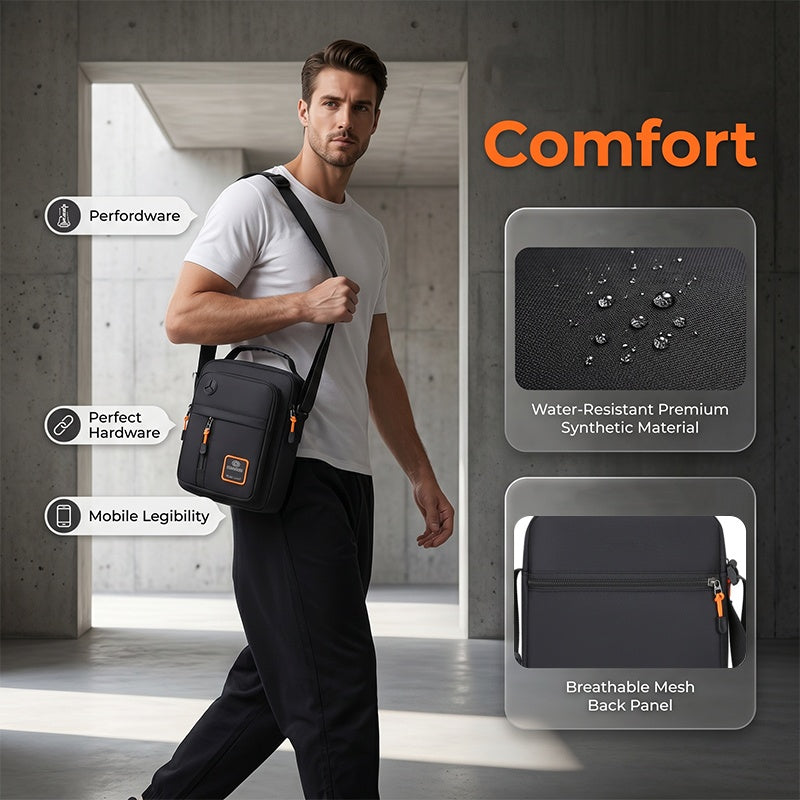 Borsa a spalla Oxford leggera da uomo