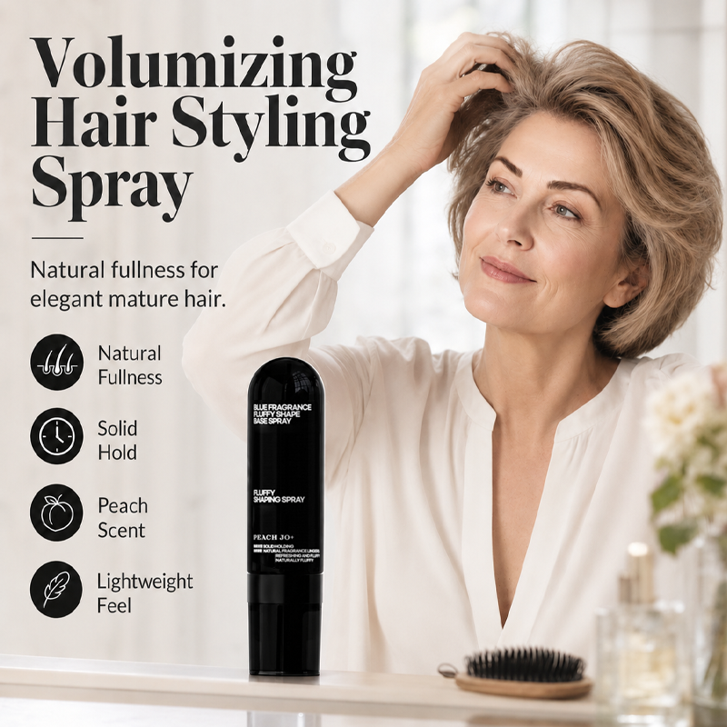 Gratis pluizig-haarstyling-spray, volumineuze haarspray met langdurige perzikgeur voor de hele dag