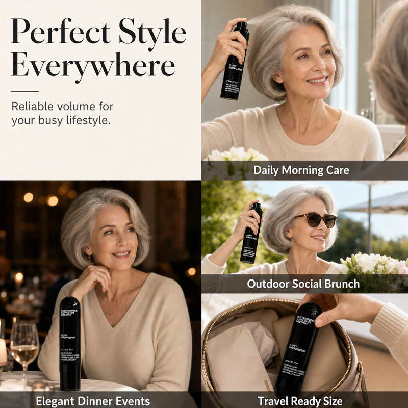 Gratis pluizig-haarstyling-spray, volumineuze haarspray met langdurige perzikgeur voor de hele dag