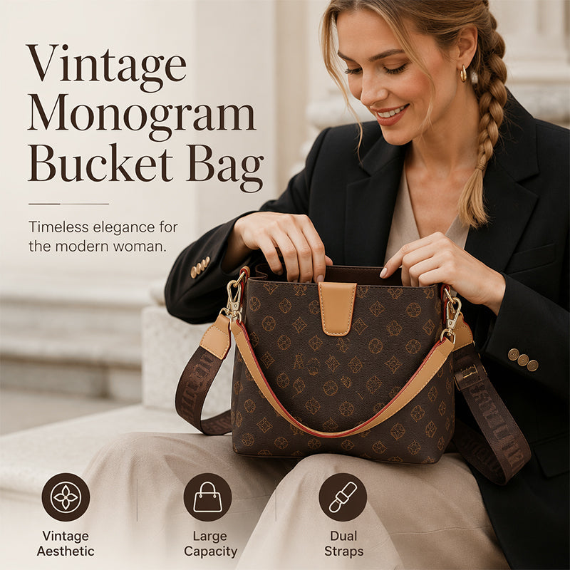 Bolso cubo elegante de mujer, bolso de hombro y bandolera