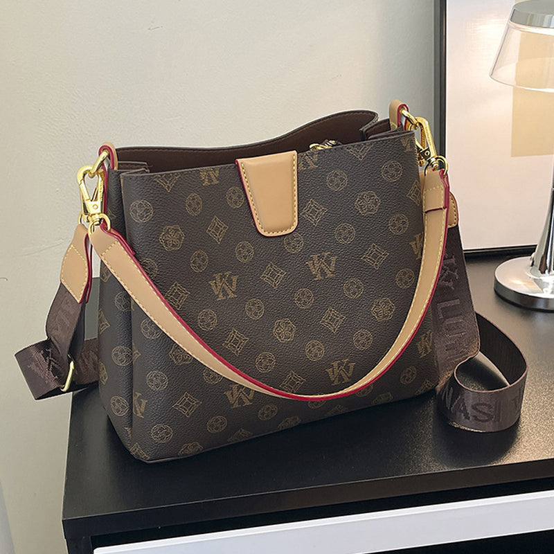 Bolso cubo elegante de mujer, bolso de hombro y bandolera