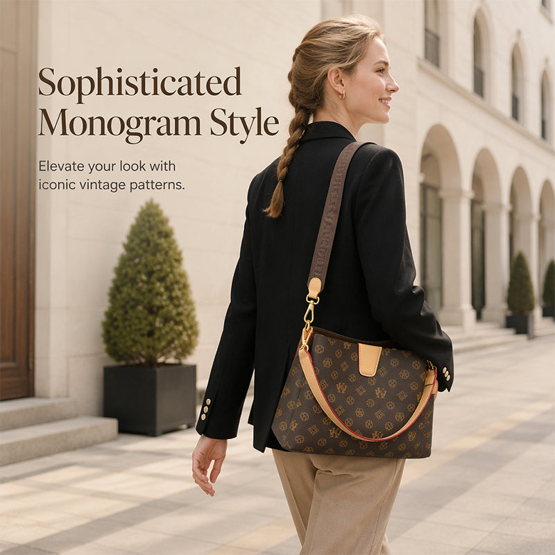 Bolso cubo elegante de mujer, bolso de hombro y bandolera