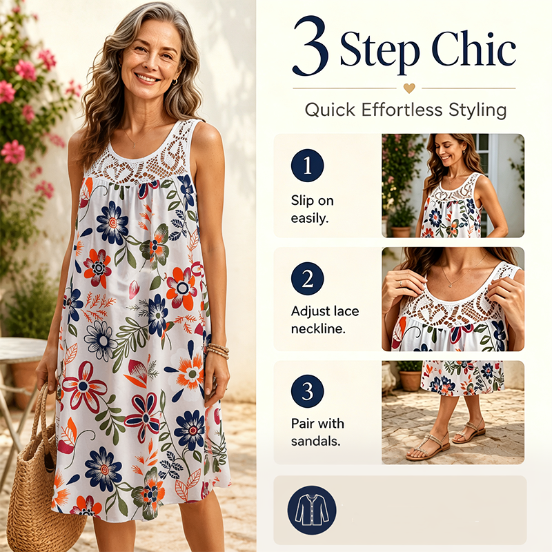 Women's Elegant Sleeveless Floral Dress