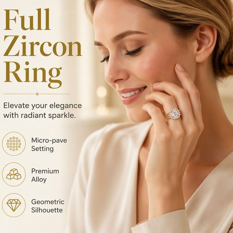 Halo-ring voor dames met kubieke zirkonia