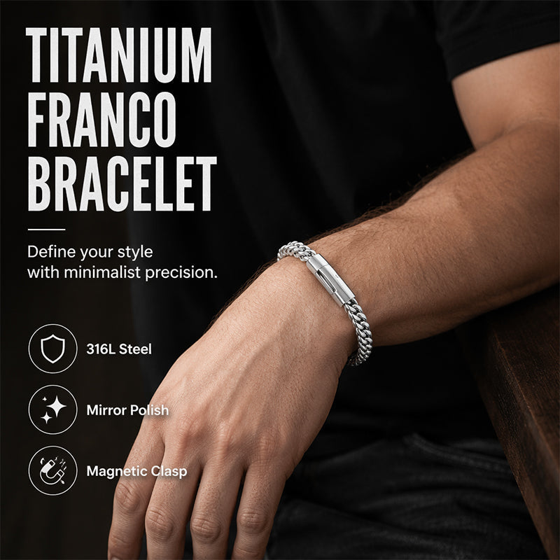 Minimalistische hiphop-kettingarmband van titaniumstaal voor heren