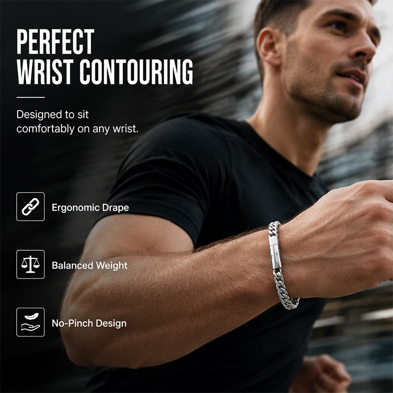Minimalistische hiphop-kettingarmband van titaniumstaal voor heren